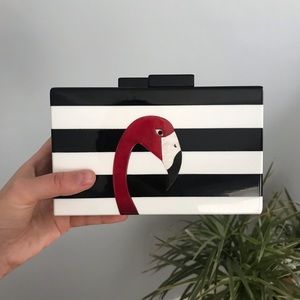 Clutch crossbody flamingo box bag